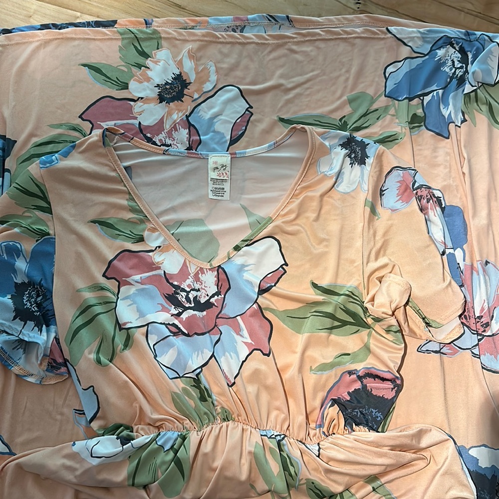 7th Ray Size Large Floral Maxi Dress